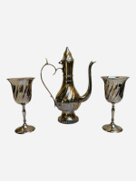 GÜMÜŞ KAPLAMA KADEHLER(2 ADET) VE POT