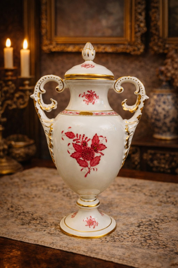 HEREND PORSELEN KAPAKLI VAZO