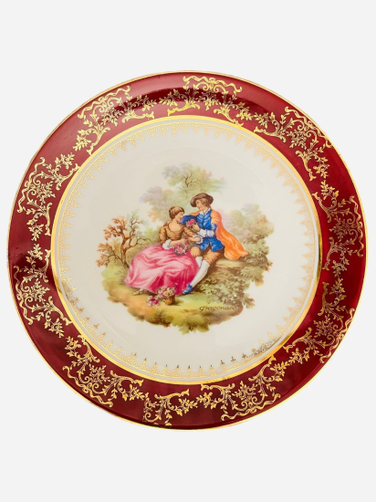  LİMOGES FRAGONARD SAHNELİ PORSELEN TABAK