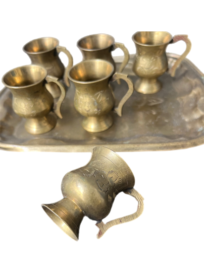 OSMANLI TARZI PİRİNÇ MİNİYATÜR TAKIM (7 PARÇA)