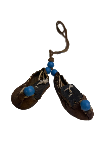 MİNİYATÜR NAZAR BONCUKLU DERİ BEBEK PABUCU