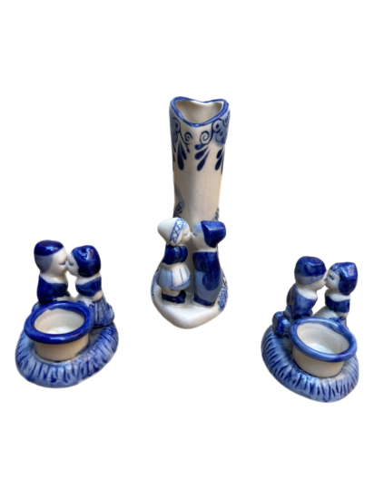 DELFT TARZI MAVİ BEYAZ PORSELEN 3’LÜ TAKIM