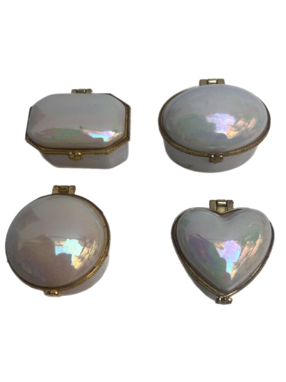 SEDEF GÖRÜNÜMLÜ PORSELEN 4’LÜ MİNİ KUTU SETİ