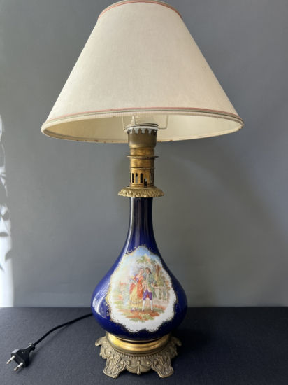KOBALT MAVİ PORSELEN MASA LAMBASI