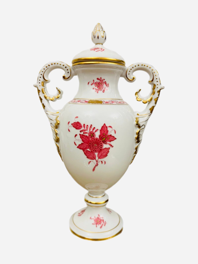 HEREND PORSELEN KAPAKLI VAZO