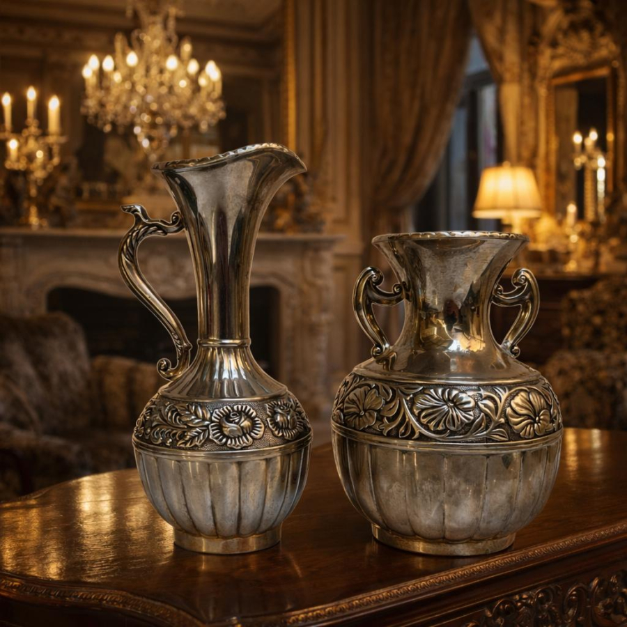 GÜMÜŞ KAPLAMA VAZO ÇİFTİ