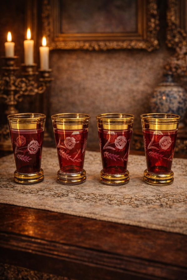 KIRMIZI BOHEM CAM BARDAK