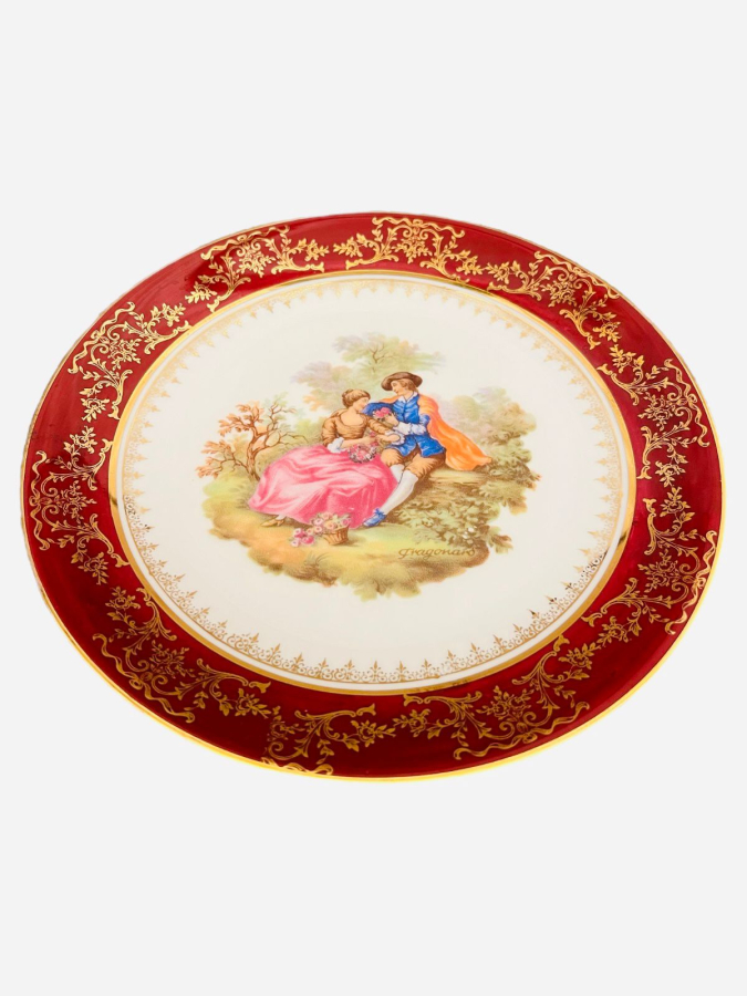  LİMOGES FRAGONARD SAHNELİ PORSELEN TABAK