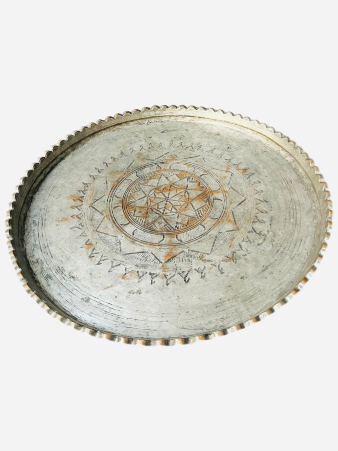  OSMANLI–ERMENİ USTASI EL DÖVME BAKIR SİNİ, DAMGALI (1900).