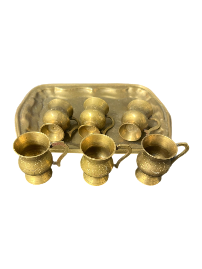 OSMANLI TARZI PİRİNÇ MİNİYATÜR TAKIM (7 PARÇA)