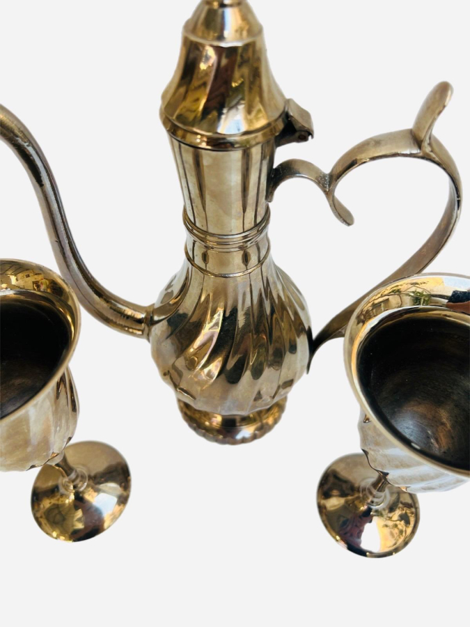 GÜMÜŞ KAPLAMA KADEHLER(2 ADET) VE POT