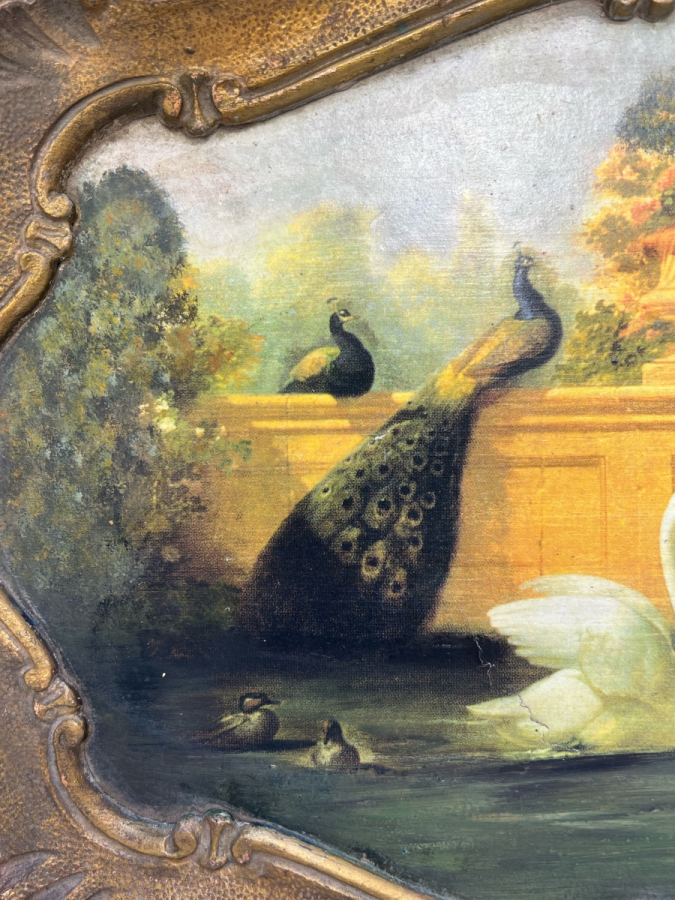 KUĞU VE TAVUS KUŞU TEMALI DEKORATİF TEPSİ