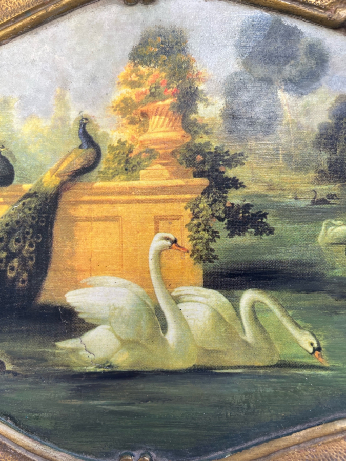 KUĞU VE TAVUS KUŞU TEMALI DEKORATİF TEPSİ