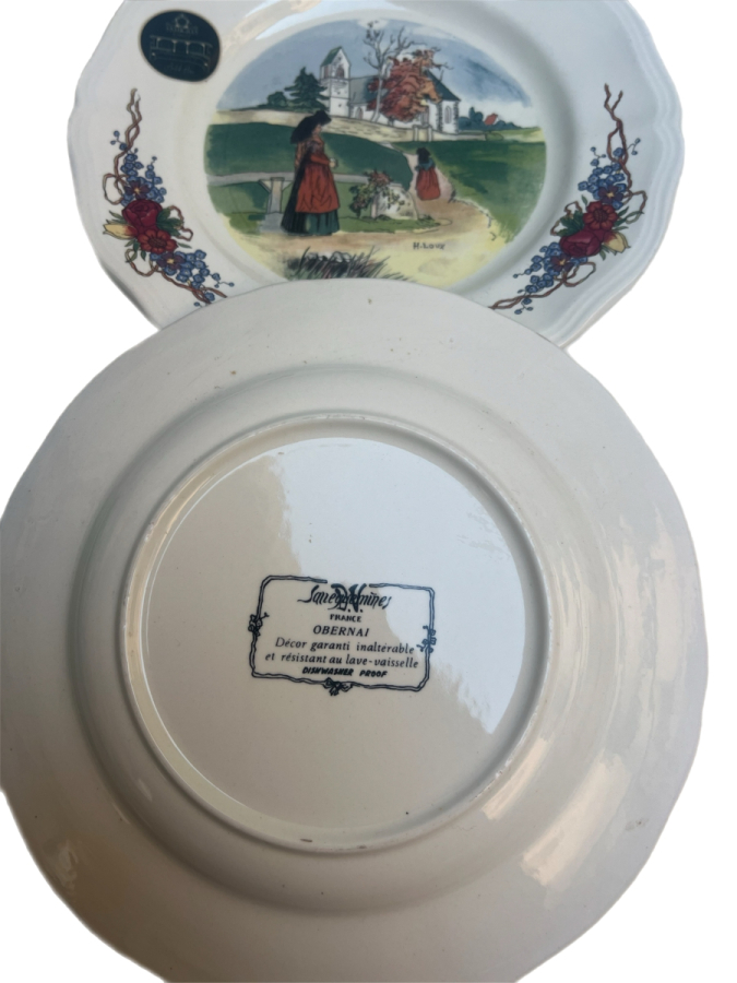 SARREGUEMINES OBERNAI DESENLİ PORSELEN TABAKLAR (3 ADET)