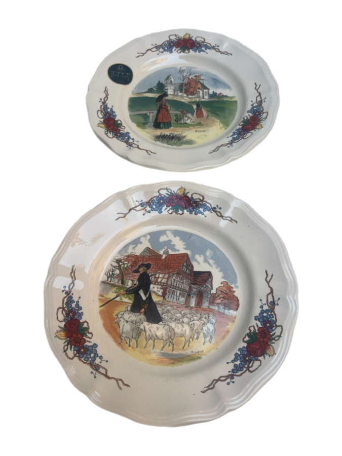 SARREGUEMINES OBERNAI DESENLİ PORSELEN TABAKLAR (3 ADET)