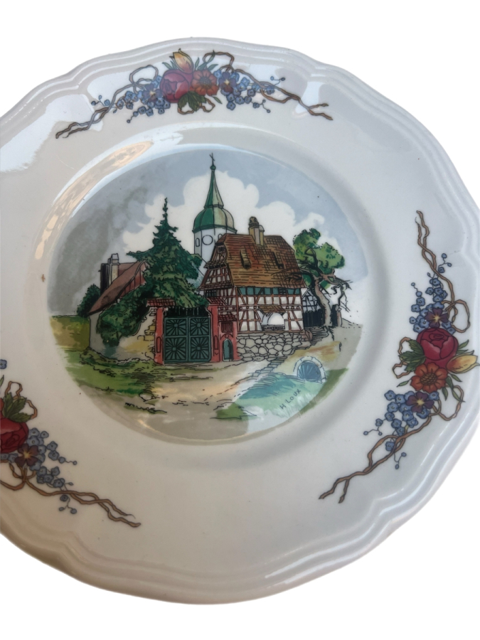 SARREGUEMINES OBERNAI DESENLİ PORSELEN TABAKLAR (3 ADET)