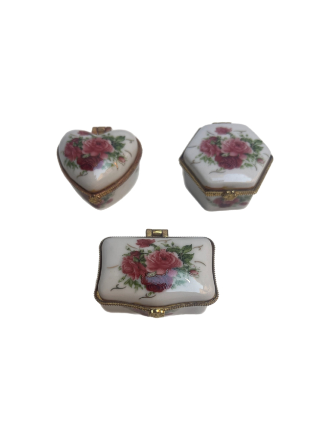 PORSELEN MİNİ KUTU SETİ (3 ADET)