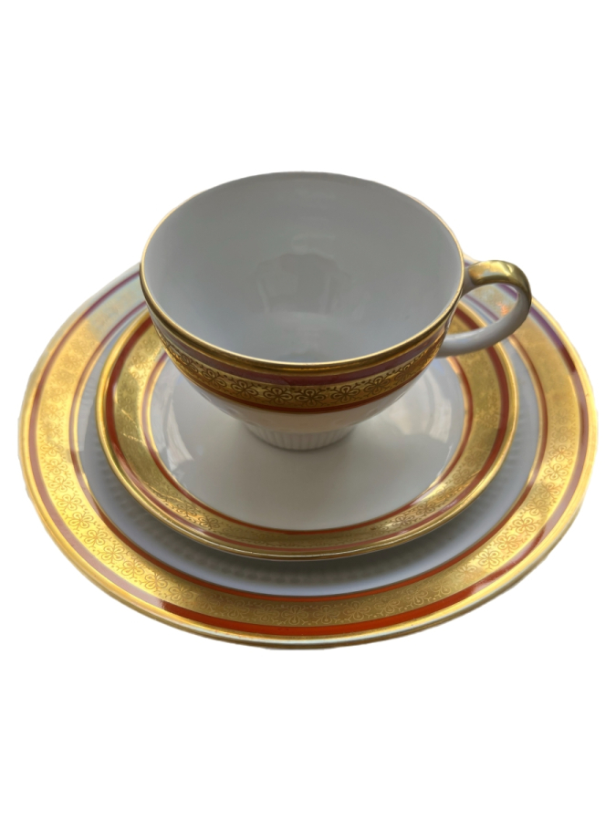 KAHLA MARKA ALTIN YALDIZ SÜSLEMELİ PORSELEN KAHVE FİNCAN TAKIMI (3 PARÇA)