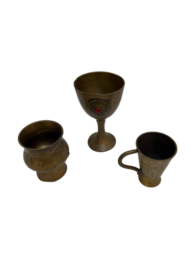 PİRİNÇ ÜÇLÜ KUPA VE KADEH TAKIMI