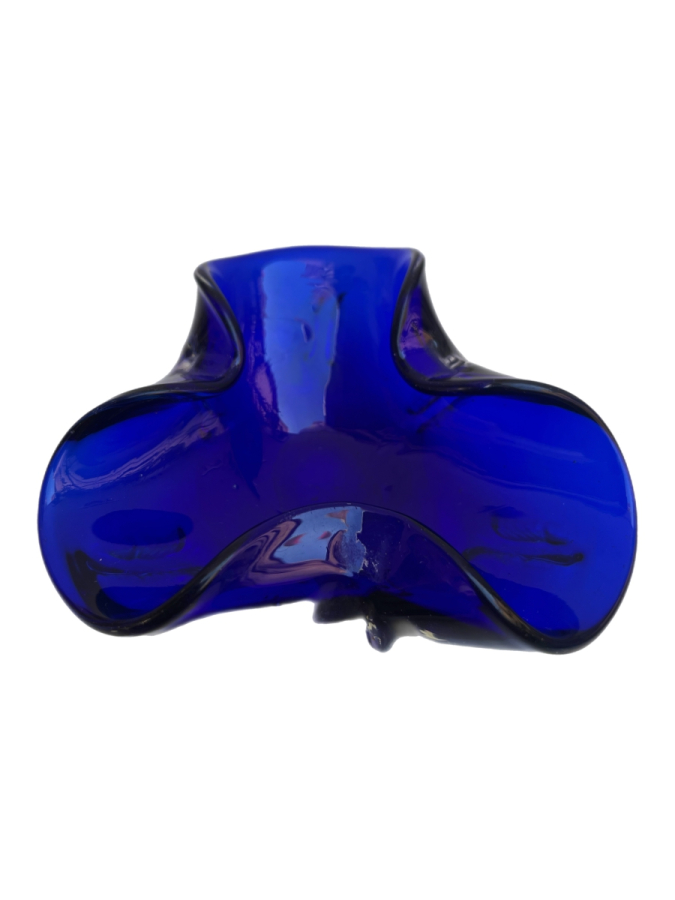 KOBALT MAVİ EL YAPIMI CAM DEKORATİF KASE