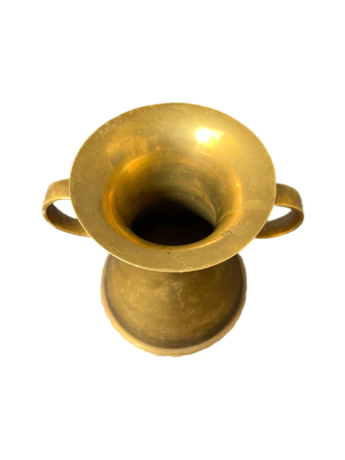 EL YAPIMI PİRİNÇ KULPLU VAZO