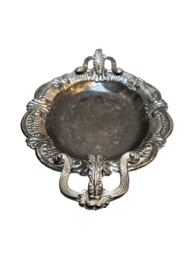 ANTİKA GÜMÜŞ KAPLAMA KULPLU SUNUMLUK