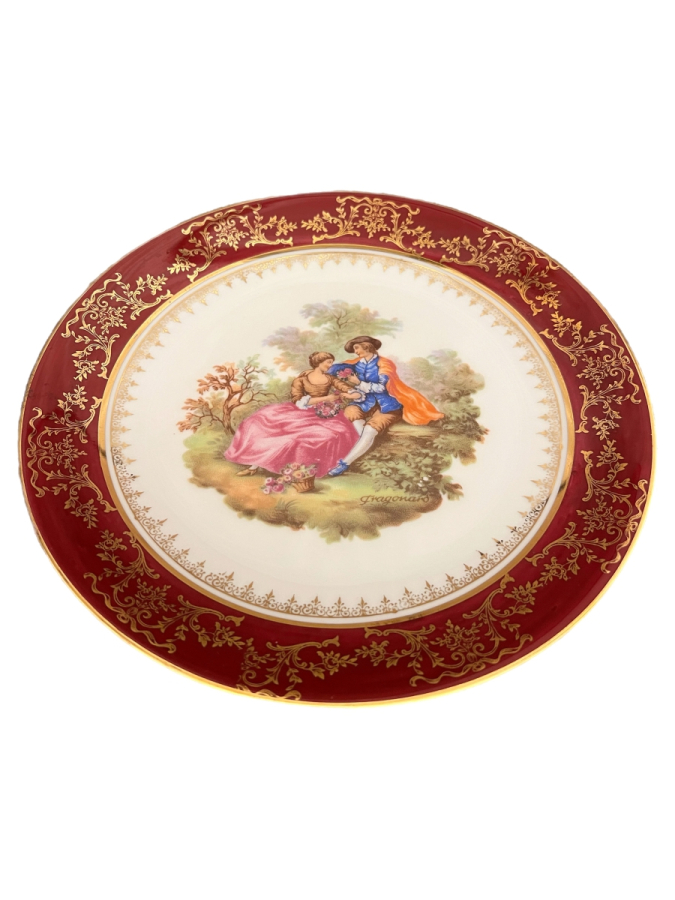 LİMOGES FRAGONARD SAHNELİ PORSELEN TABAK
