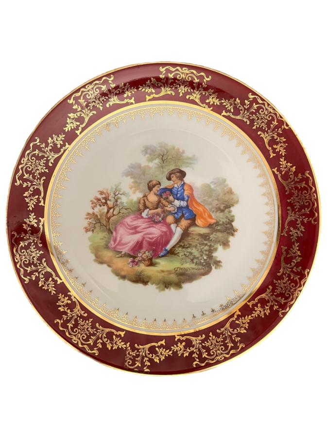 LİMOGES FRAGONARD SAHNELİ PORSELEN TABAK