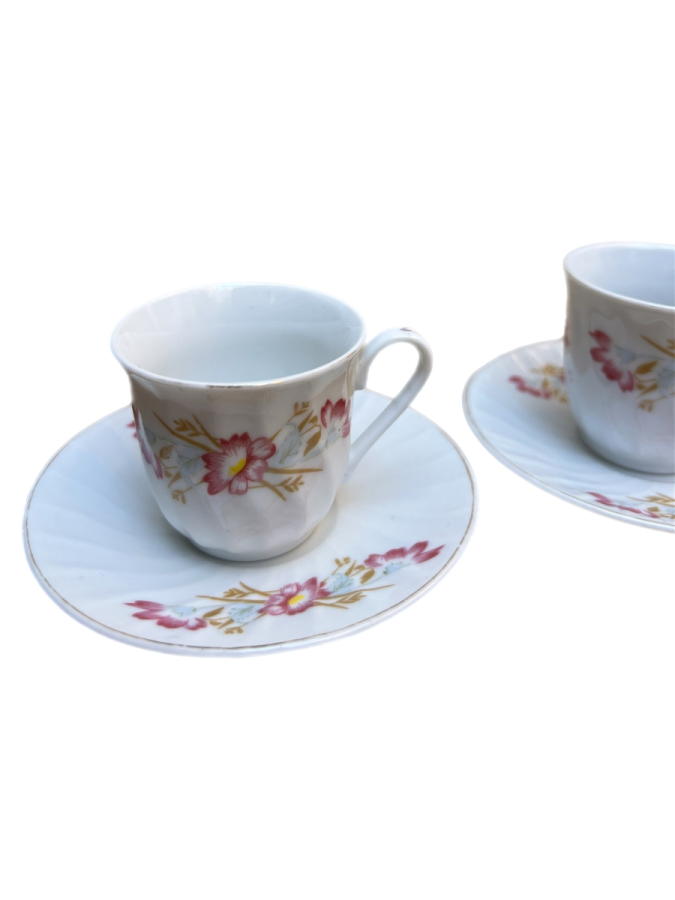 EL BOYAMA  24 KARAT ALTIN YALDIZLARLA DETAYLANMIŞ ÇİFT FİNCAN