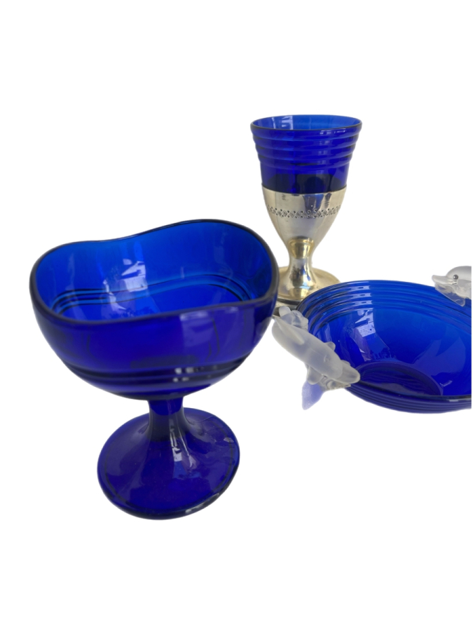 MAVİ CAM KASE VE KADEH