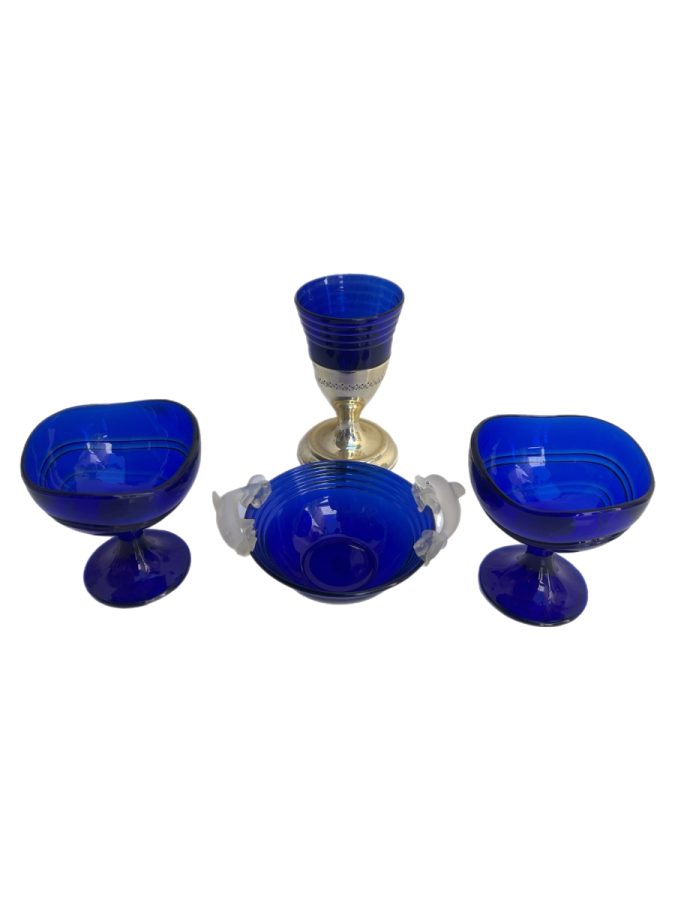 MAVİ CAM KASE VE KADEH