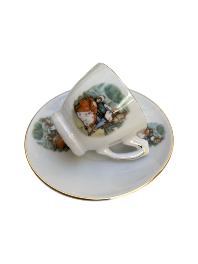 ROMANTİK FİGÜRLÜ 6 KİŞİLİK TÜRK KAHVESİ TAKIMI