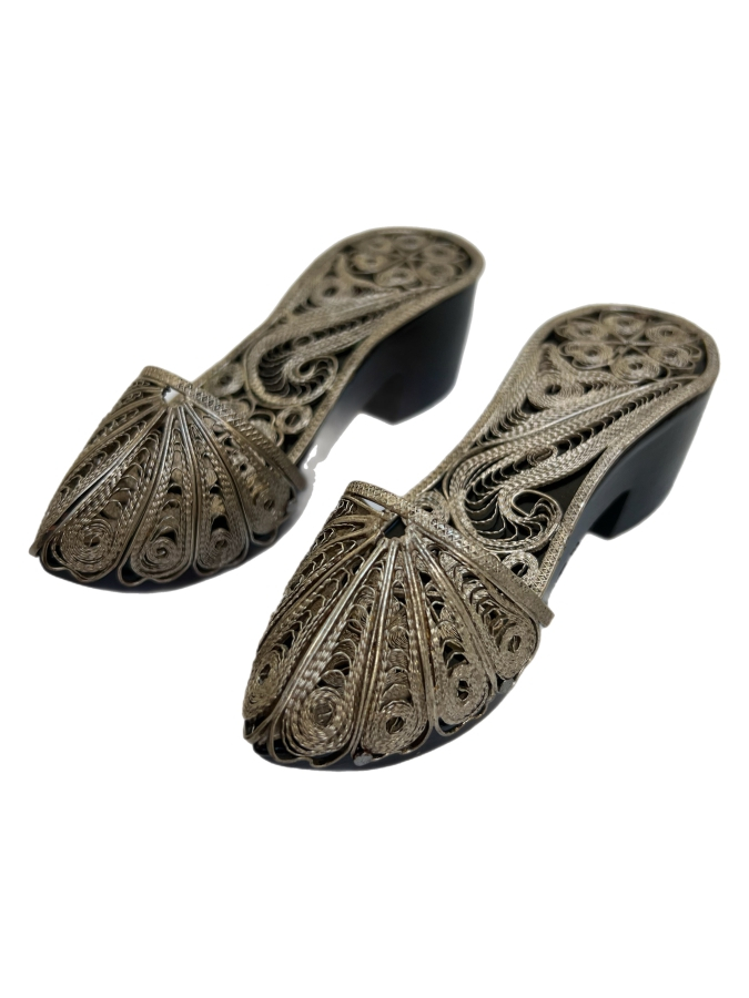 TELKARİ EL İŞİ ÇİFT DEKORATİF TERLİK