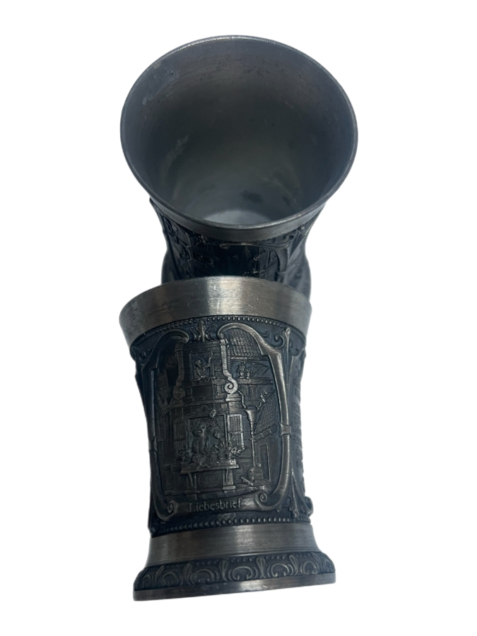 WMF ZINN – DEKORATİF ÇİFT RÖLYEF PEWTER BARDAK