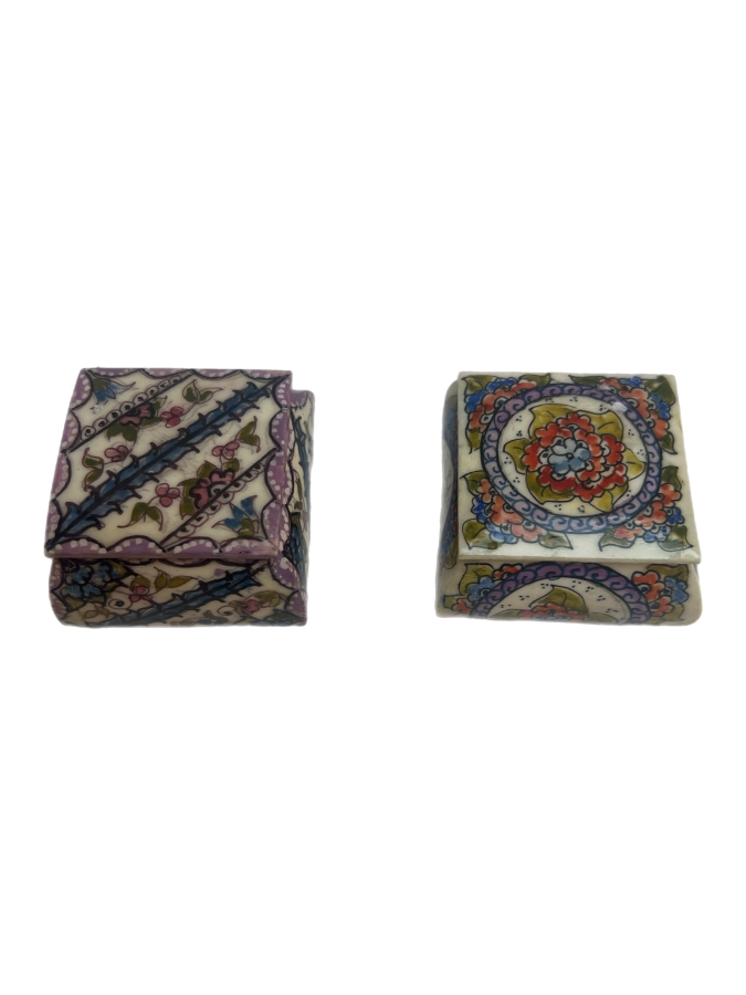 EL BOYAMA SERAMİK ÇİFT KUTU