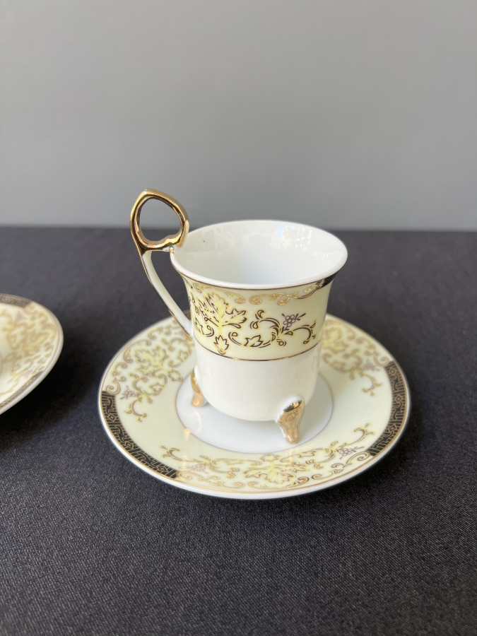 İKİLİ FİNE PORCELAIN ALTIN YALDIZLI KAHVE FİNCAN TAKIMI