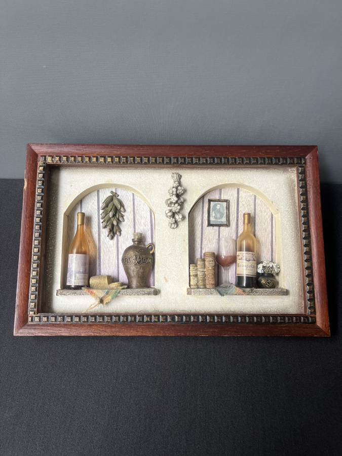 DEKORATİF 3D ŞARAP TEMALI DUVAR ÇERÇEVESİ
