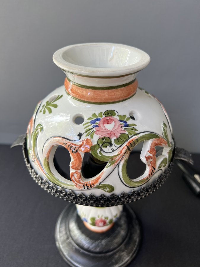 EL BOYAMA AJURLU SERAMİK LAMBA