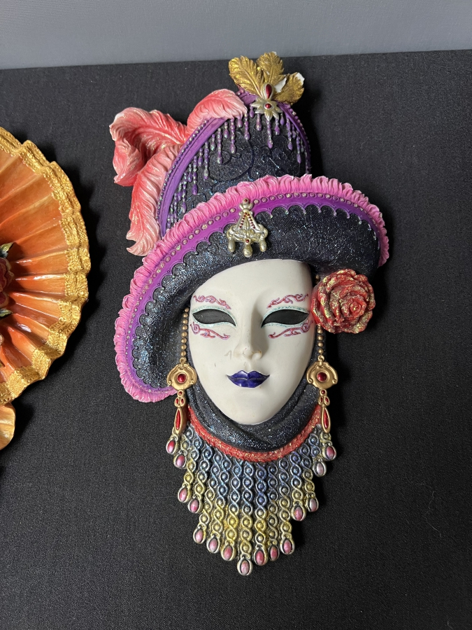 3 ADET EL BOYAMA SERAMİK VENEDİK MASKESİ