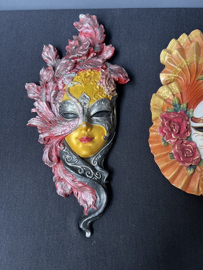 3 ADET EL BOYAMA SERAMİK VENEDİK MASKESİ
