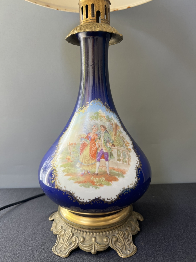 KOBALT MAVİ PORSELEN MASA LAMBASI