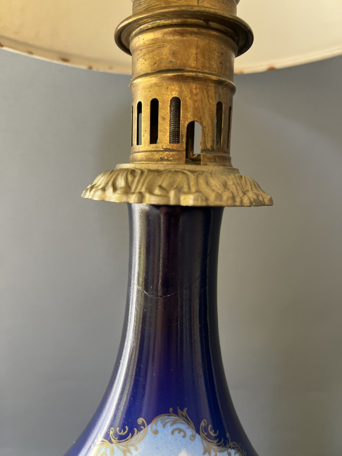 KOBALT MAVİ PORSELEN MASA LAMBASI