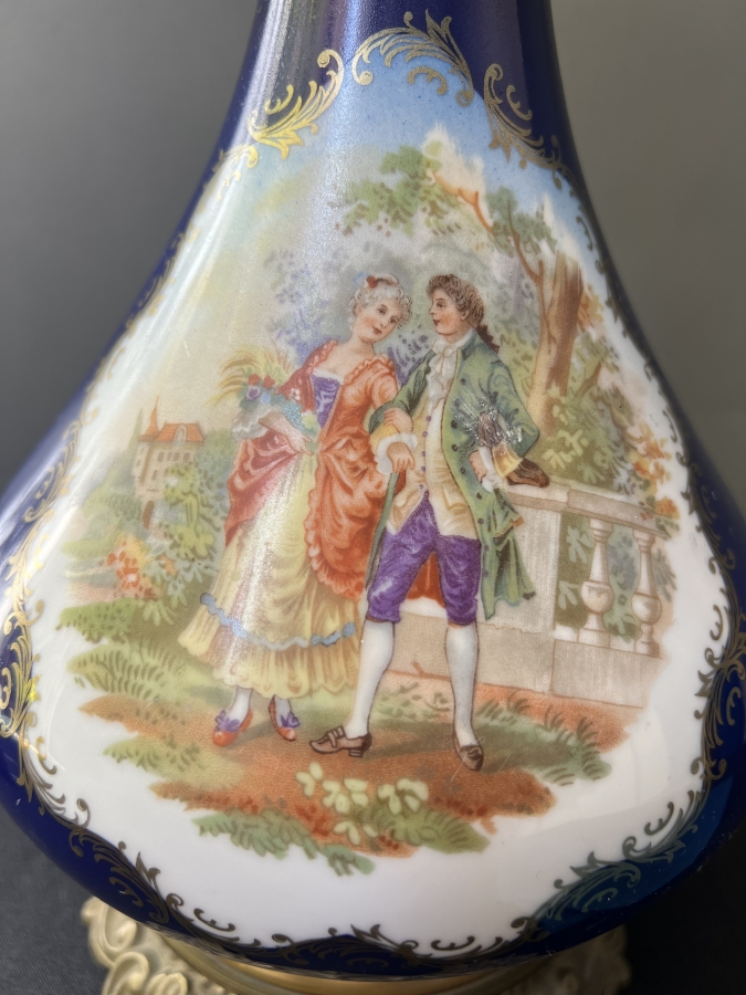 KOBALT MAVİ PORSELEN MASA LAMBASI